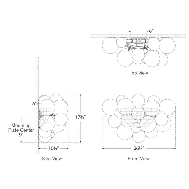 Metal Julie Neill for Visual Comfort Signature Talia Large Sconce in Gild with Clear Swirled Glass For Sale - Image 7 of 10