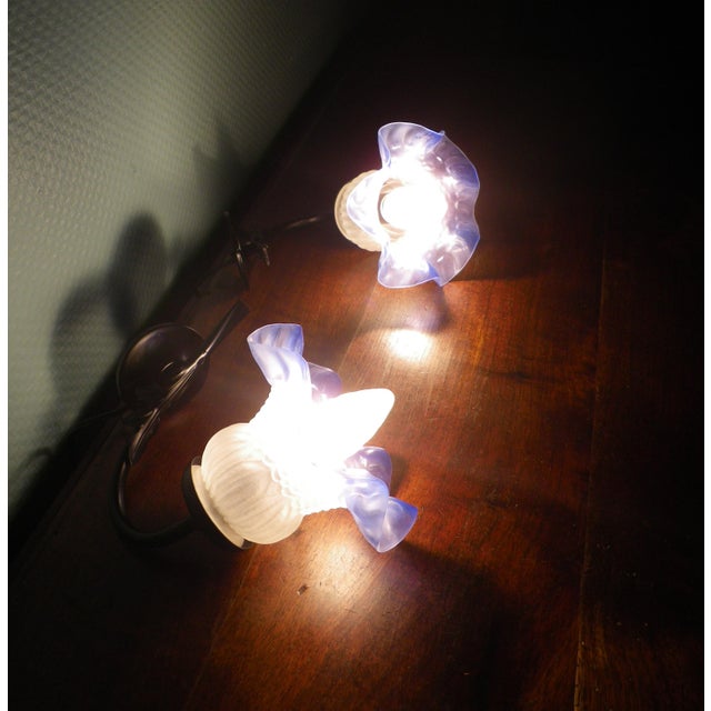 Vintage Wall Lights with Opaline Glass, 1970s, Set of 2 For Sale - Image 6 of 16