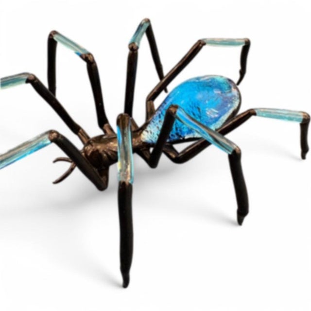 Murano Glass Blue Spider, 1980s For Sale - Image 3 of 5