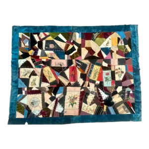 1889 Antique Hand Painted Crazy Quilt Top