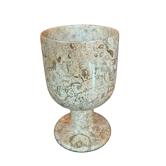 1970s 1970s Fossilized Italian Marble Stone Wine Goblets- Set of 4 For Sale - Image 5 of 10