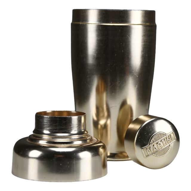 Mid-Century Modern Italian Gold Aluminum Martini Cocktail Shaker, 1960s For Sale