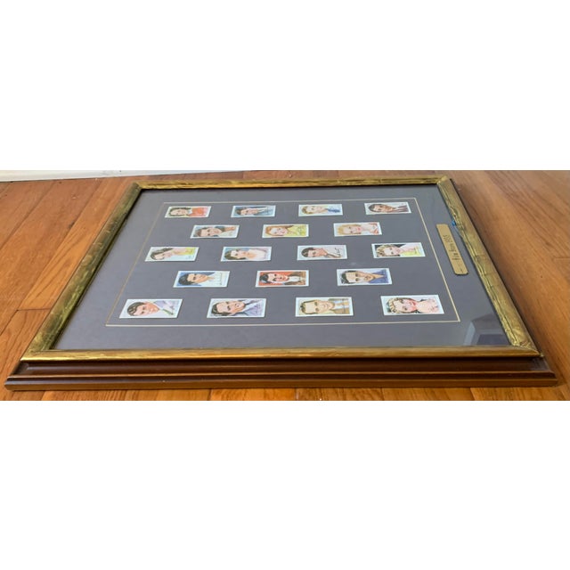 1930s Vintage Players 1938 Film Stars Cigarette Cards professionally mounted on board and encased in glass wood frame