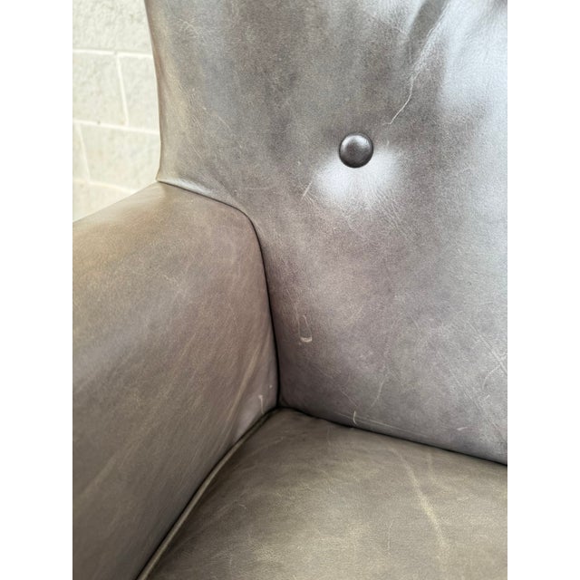 Pair of Hooker Furniture Faux-Leather Army-Green/Gray Maya Chairs For Sale - Image 13 of 18