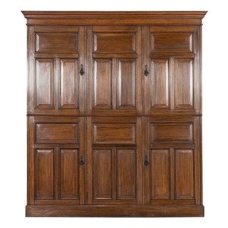 Large 19th Century English Oak Housekeepers Cupboard, 1895 For Sale