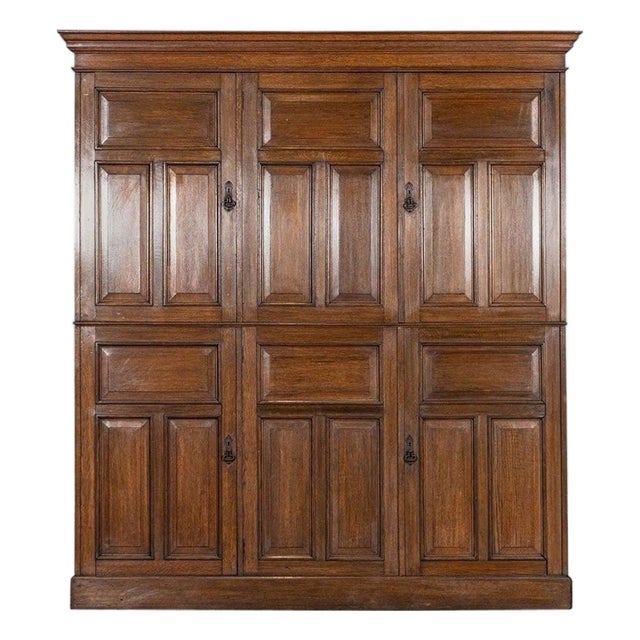 Large 19th Century English Oak Housekeepers Cupboard, 1895 For Sale