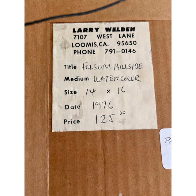 Paint 1976 Vintage California Watercolor Larry Welden Original Painting For Sale - Image 7 of 9