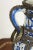 Moroccan Antique Moroccan Footed Vase, Blue & White Ceramic With Filigree For Sale - Image 3 of 9