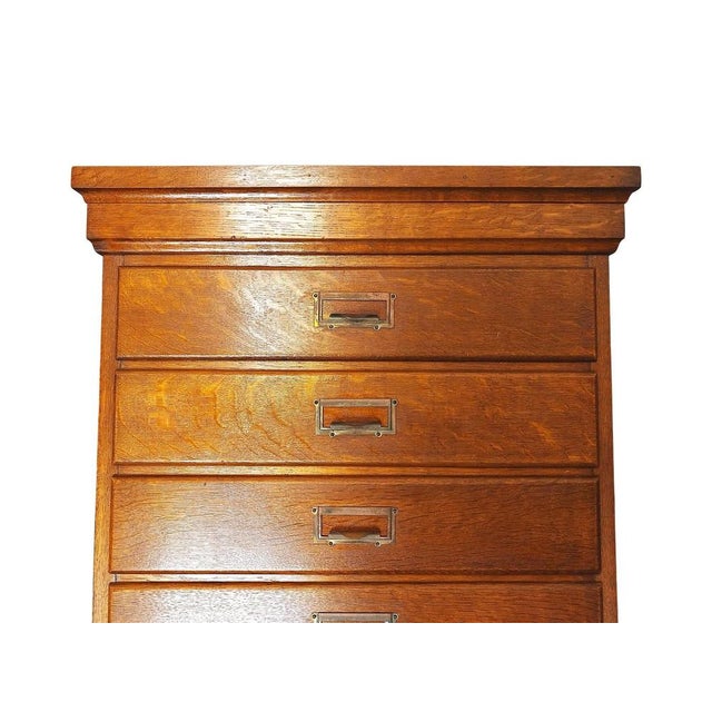 Mid-Century Danish Oak Archive Cabinet with Pull-Out Shelf, 1920s For Sale - Image 15 of 16