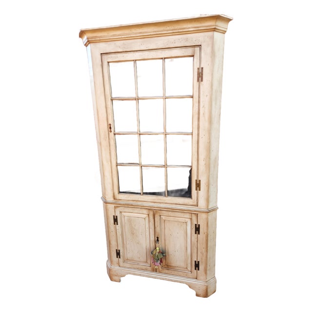Henkel Harris Illuminated Corner Cabinet For Sale