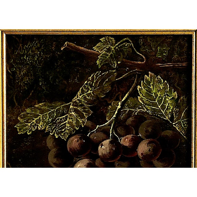 Victorian Late Victorian Still-Life Painting of Grapes and a Peach, by Oliver Clare For Sale - Image 3 of 7