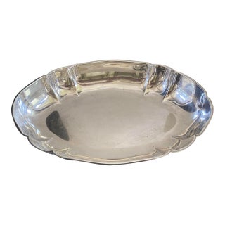 1950s Cohr Denmark Mid Century Scalloped Serving Dish Platter Atla Electro Plate Nickel Silver Epns For Sale