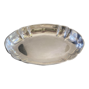 1950s Cohr Denmark Mid Century Scalloped Serving Dish Platter Atla Electro Plate Nickel Silver Epns