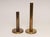 Mid-Century Modern Set of Two Vintage Patinated Brass Candlesticks With Cork Bases For Sale - Image 3 of 18