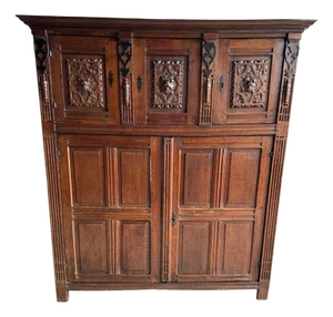 Antique Carved Wood Cabinet