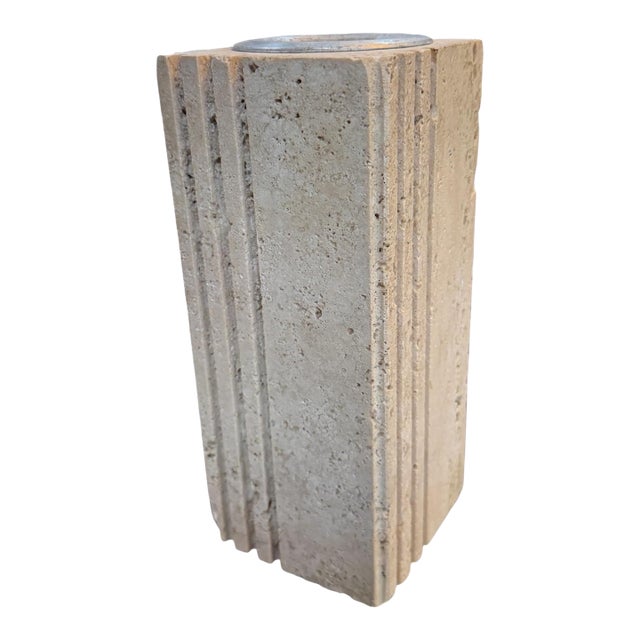Fratelli Mannelli Italian Travertine Sculptural Vase For Sale