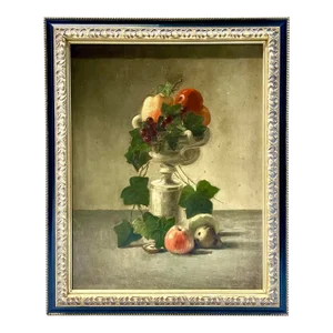 Vintage Fruit Still-Life Oil Painting on Board
