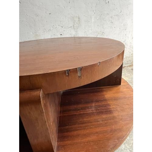 Vintage Art Deco Round Coffee Table with Double Tier For Sale - Image 6 of 13