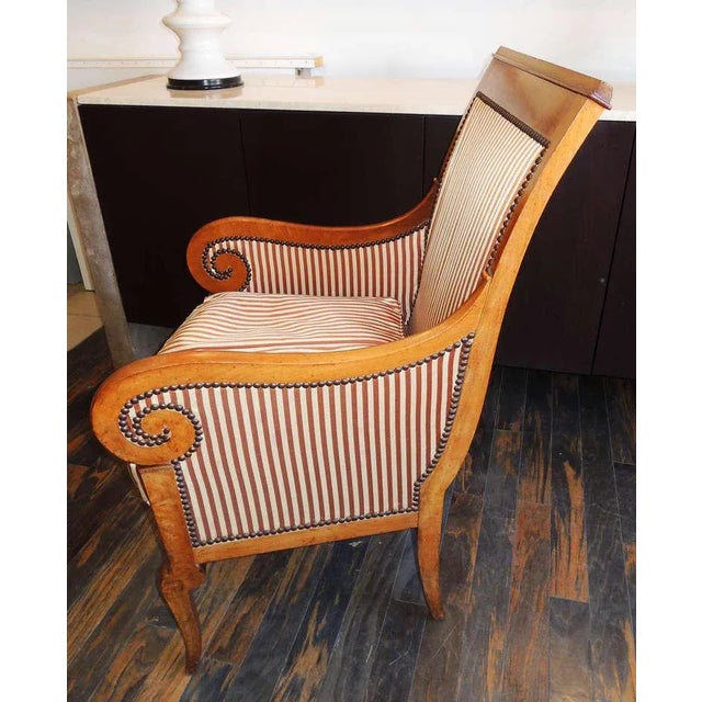 Biedermeier Pair of French Restauration Armchairs For Sale - Image 3 of 11