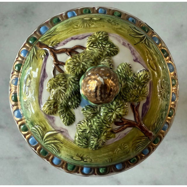 Ceramic Hand Painted Capodimonte Porcelain Urn For Sale - Image 7 of 14