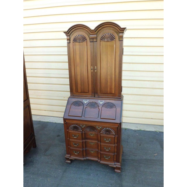 Circa 1980's Maddox Colonial Solid Cherry Wood Secretary (2) piece Dovetail Drawers Newly Restored ( $2600) in 2016 Solid...