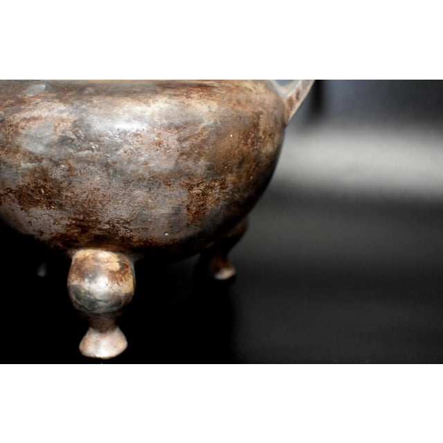 Chinese Antique Incense Burner, Large, White Brass With Foo Dog For Sale In Los Angeles - Image 6 of 13