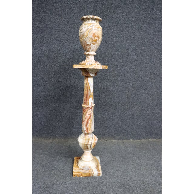 Italian Style Onyx Pedestal With Urn For Sale In Philadelphia - Image 6 of 15