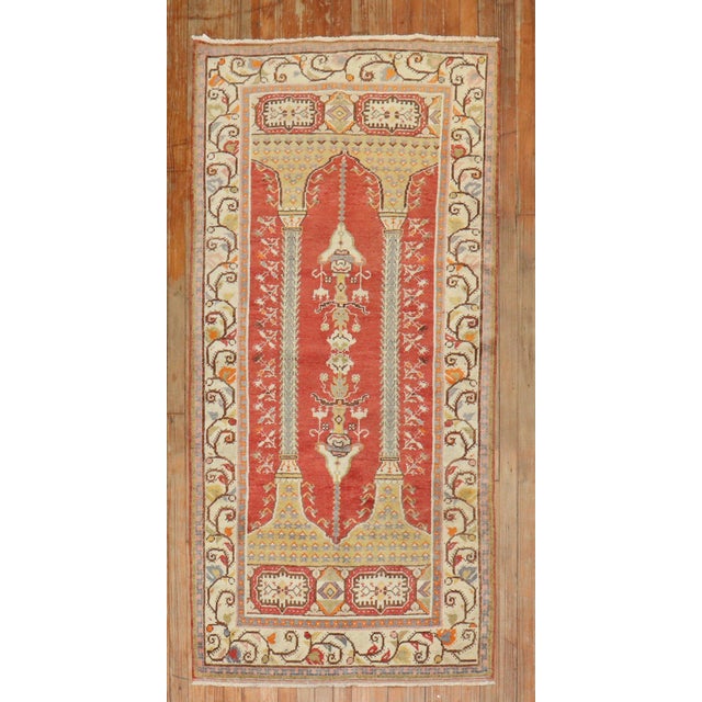 Zabihi Collection Red Vintage Turkish Prayer Rug For Sale - Image 16 of 18