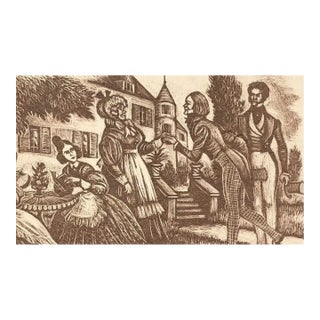 1943 Fritz Eichenberg Lithograph From the Novel Eugene Onegin For Sale