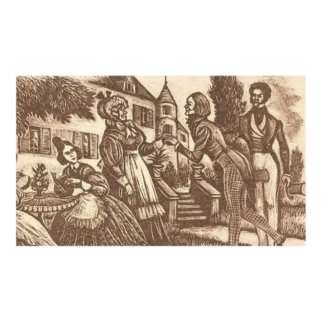 1943 Fritz Eichenberg Lithograph From the Novel Eugene Onegin For Sale