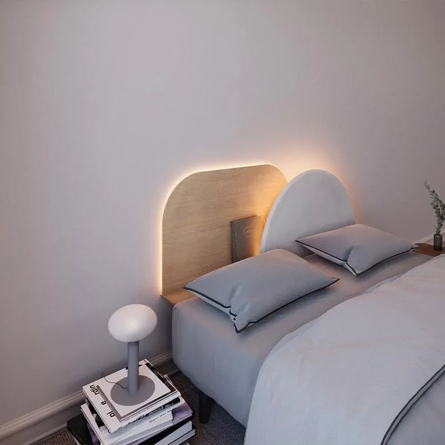 Alba Headboard in Oak and Blue by Daniel García Sánchez for Woodendot For Sale - Image 9 of 10