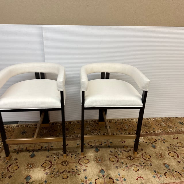 Worlds Away Cruise Counter Stools, Pair For Sale - Image 12 of 12