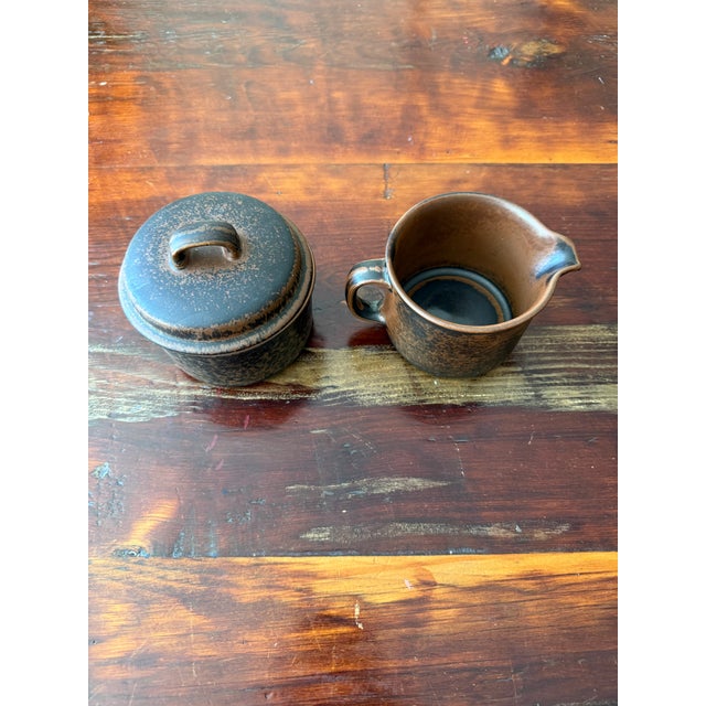 Vintage Arabia Finland "Ruska" Sugar Pot and Creamer by Ulla Procopé For Sale In Philadelphia - Image 6 of 8