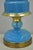 Mid 20th Century Vintage French Neoclassical Blue Opaline Glass Hollywood Regency Table Lamp For Sale - Image 5 of 11