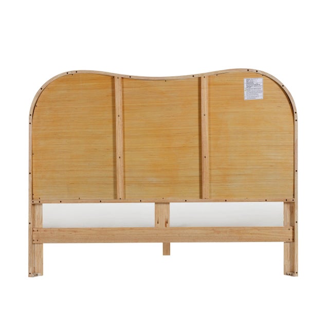 2020s Grappa Natural Wood & Rattan Queen Bed For Sale - Image 5 of 8