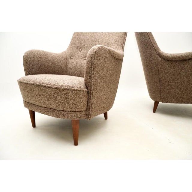 Vintage Swedish Samsas Armchairs attributed to Carl Malmsten, 1960, Set of 2 For Sale - Image 6 of 7