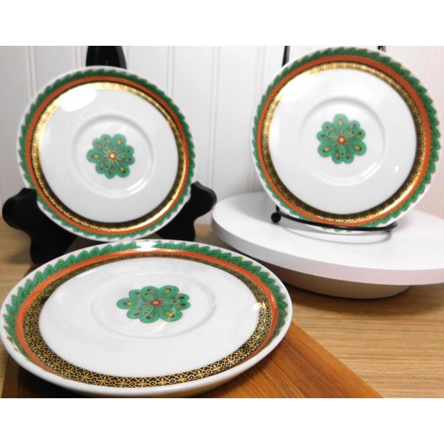 Ceramic 1990s Versace Marco Polo Espresso Saucer | Rosenthal Peacock Porcelain For Sale - Image 7 of 10