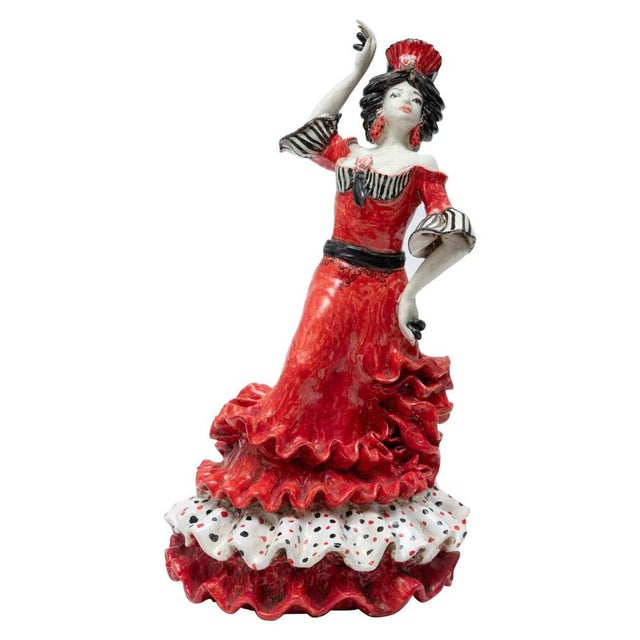 Vintage Ceramic Sculpture of Flamenco Dancer from Bottega dell'Arte, Italy, 1960s For Sale - Image 9 of 9