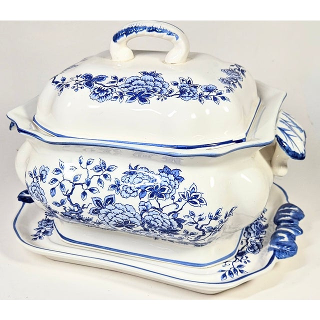 Blue Delft Style Tureen and Platter- Set of Two For Sale - Image 15 of 16