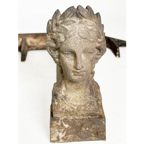 1960s Andirons with Womens Heads, France, 1960s, Set of 3 For Sale - Image 5 of 10