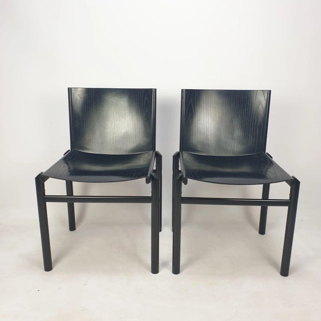 Set of Dining Chairs attributed to Afra & Tobia Scarpa, Italy, 1970s For Sale - Image 4 of 13