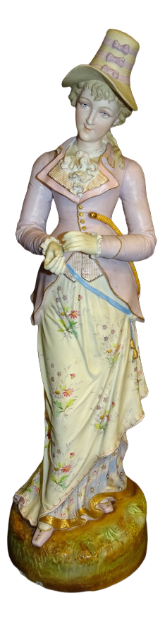 Biscuit Porcelain Figure of Lady, Sitzendorf, 1800s