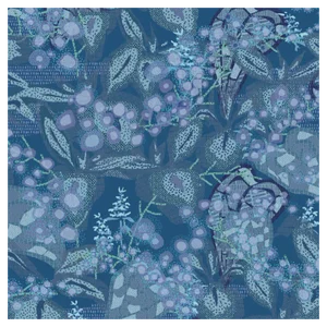 72 Kō Geishi Natsukarekusa Karuru Blue Panel by Ginette Caron and Moriyama for Midsummer-Milano