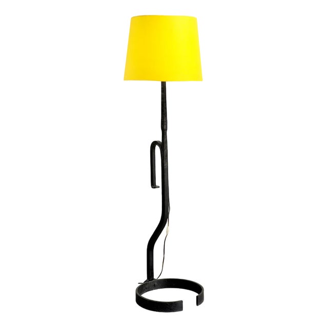 Modernist Floor Lamp in Wrought Iron, France, 1960s For Sale