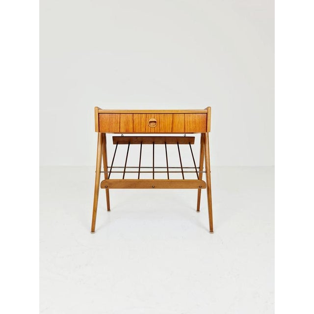 Mid-Century Danish Teak Bedside Table For Sale - Image 4 of 16