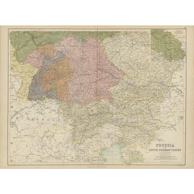 Antique Map of Prussia and the South German States from Blacks General Atlas, 1870 For Sale - Image 12 of 12