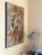From mid century, a wonderful wall painting of a sea goddess, swimming with the fish and surrounded by bubbles. Highly...