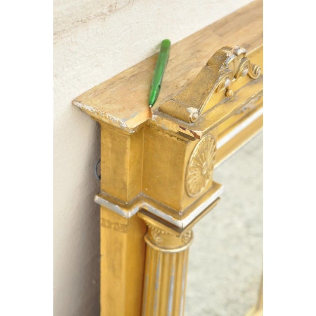 Antique Large 83" Victorian Gold Giltwood Figural Triple Overmantle Mirror For Sale In Philadelphia - Image 6 of 12