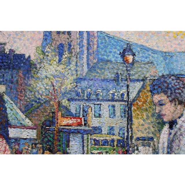 1940s Lucien Neuquelman, Saint-Germain-des-Prés, 1946, Oil on Canvas For Sale - Image 5 of 16