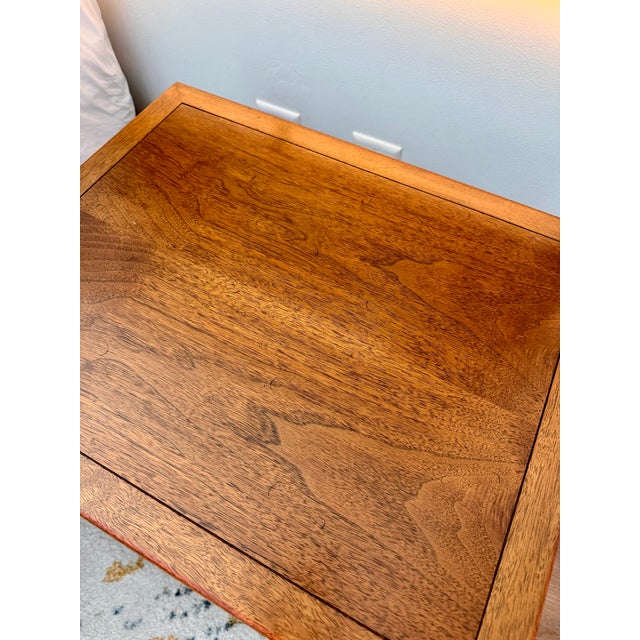 Mid 20th Century Fancher Furniture Co. Walnut Nightstands (Pair) ,Salamanca Ny, Attributed For Sale In New York - Image 6 of 7